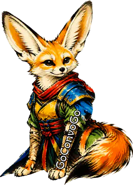 Fennec fox in a samurai outfit