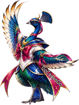 Peacock in a starry dress
