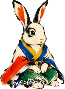 Rabbit in a colorful robe