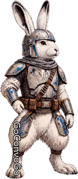 Rabbit in silver armor