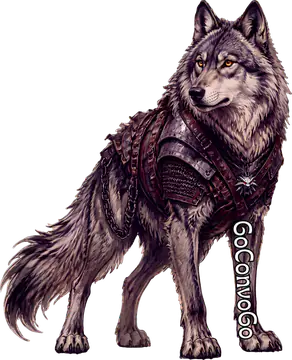 Wolf wearing leather armor